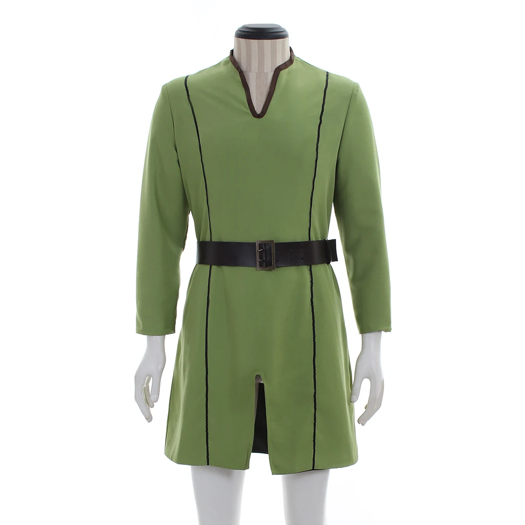 

Historical Viking Age Men's Garment Cosplay 18th Century Regency Outfit Medieval Green Uniform with Belt Costumes