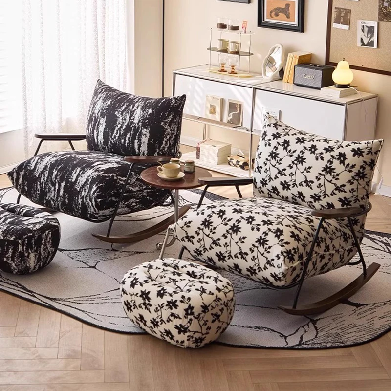 Sillas ergonómicas para sala de estar, mecedoras, de madera, Vintage, para sala de estar, trono de diseño, Sillones, muebles de balcón