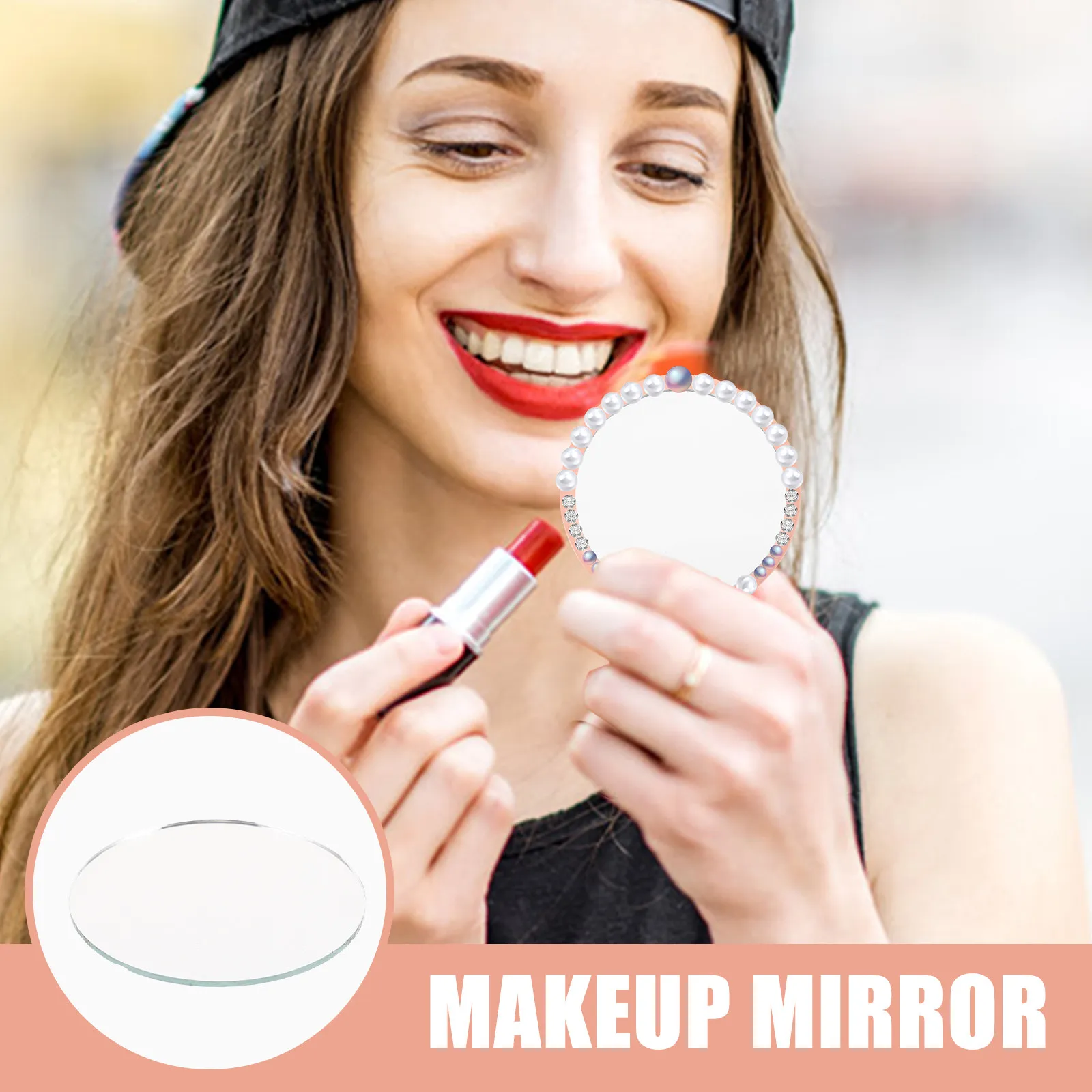10Pcs Round Glass Mirror Sheets Small Lens DIY Makeup Mirror Craft Supplies Portable Mirrors for Cosmetics Travel Work Home Use