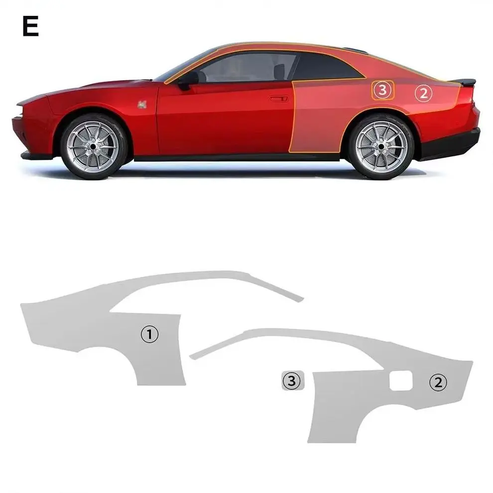 8.5Mil Pre-cut PPF For Dodge Charger Daytona 2024-2025 TPU Clear Paint Protection Film Scratch-Resistant Exterior Accessories