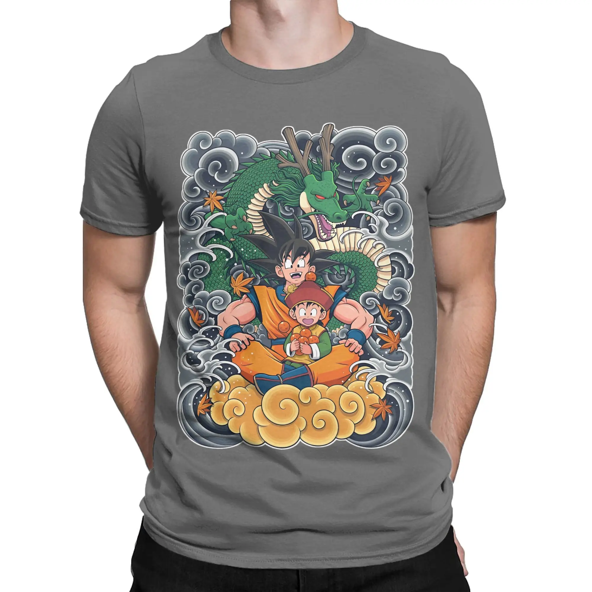 T-shirt en coton à manches courtes Dragon Ball Z pour hommes et femmes, Goku et Gohan, Économie humoristiques, Économie à col rond, Cadeau d'anniversaire