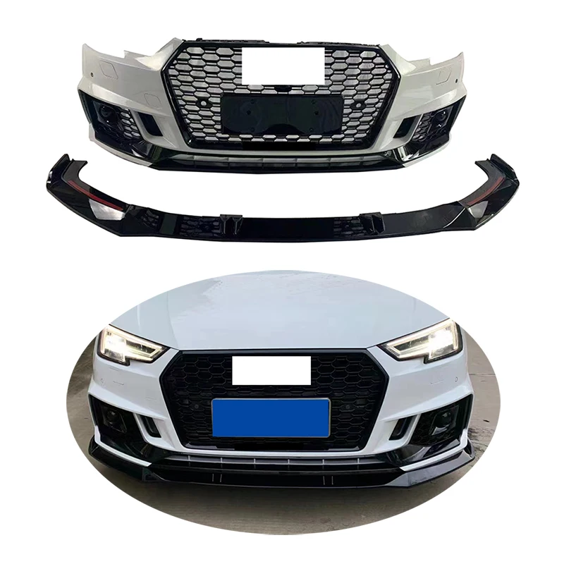 

New Upgrade Car Body Kit Facelift Front Bumper with Honeycomb Grille for A4 S4 B9 Upgrade to RS4 Style 2017-2019