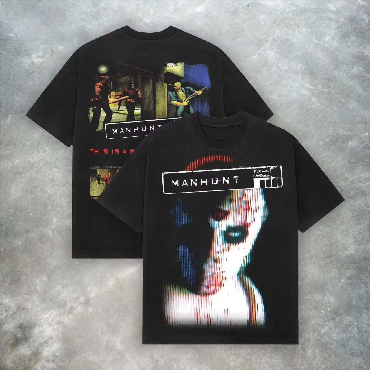 Manhunt PS2 Oversized Unisex T-shirt Streetwear Trendy Cotton New Model personality Clothes Y2k Short high quality Couples soft