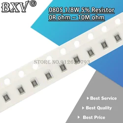 100PCS 0805 5% 1/8W SMD Chip Resistor 0R ~ 10M 0 1R 10R 100R 220R 330R 470R 1K 4.7K 10K 47K 100K 1M 10M 0 1 10 100 330 470 ohm