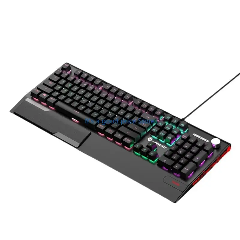  Hot Swappable Switches 104Key Full Size Mechanical Keyboards USB Cord RGBs Customizable Lighting Integrated Palms Rest