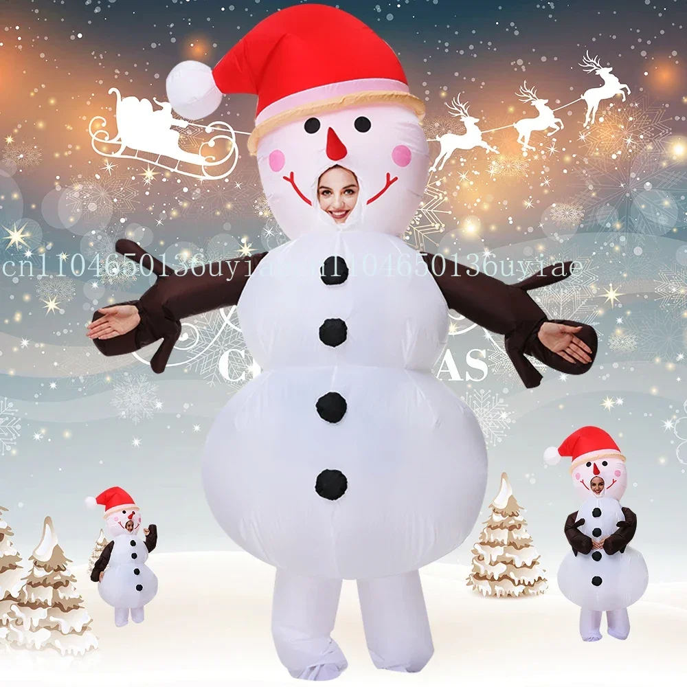 

Christmas gift Adult Snowman Inflatabale Costumes Christmas Costumes Cosplay Xmas Funny Party Suit