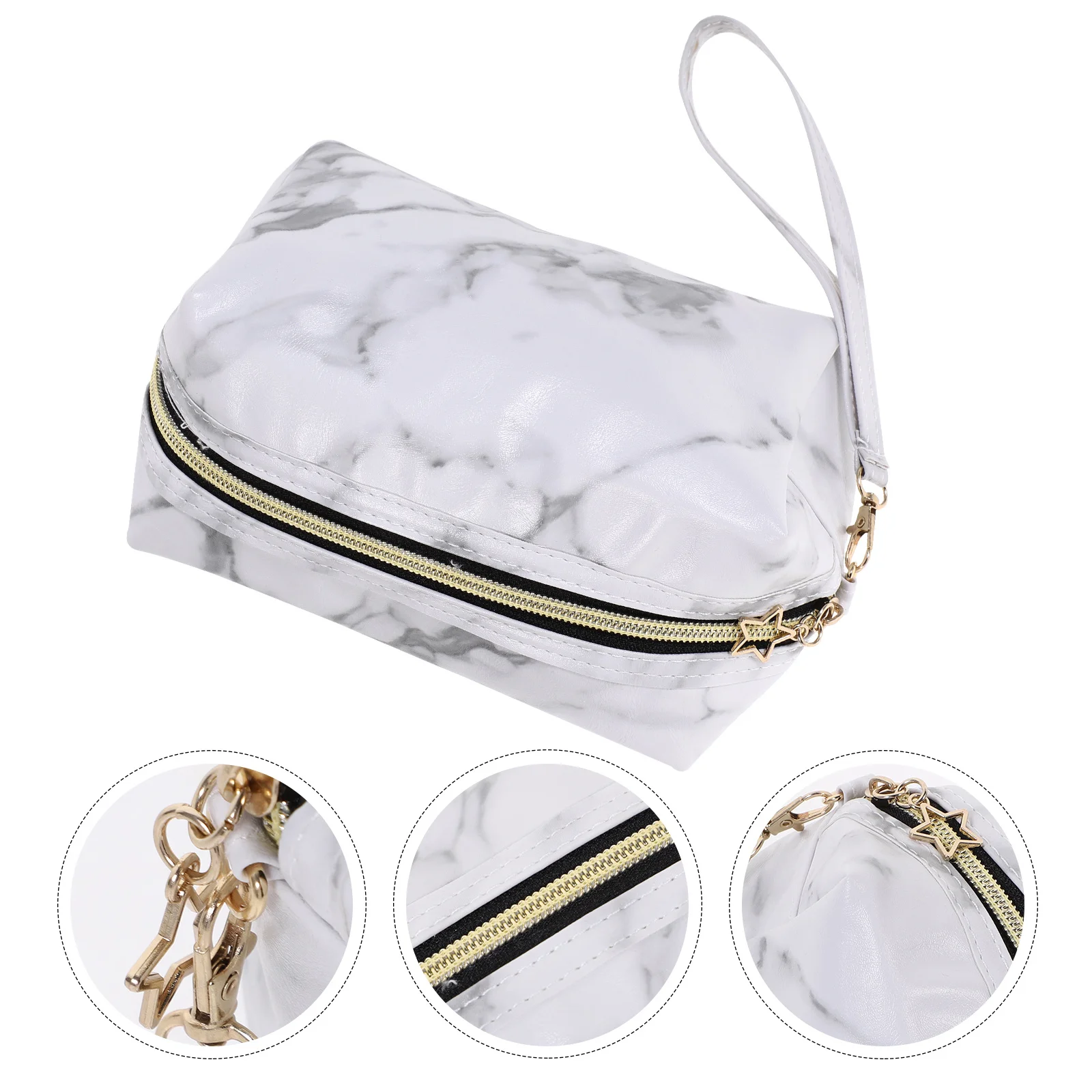 

PU Marble Makeup Bag Women Portable Cosmetics Organizer Travel Toiletry Storage Pouch Bag Makeup Pouch