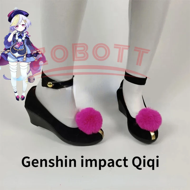 

Anime Genshin Impact Qiqi Cosplay Wig Qiqi Cosplay Shoes Boots Halloween Carnival Accessories 35-46 halloween props