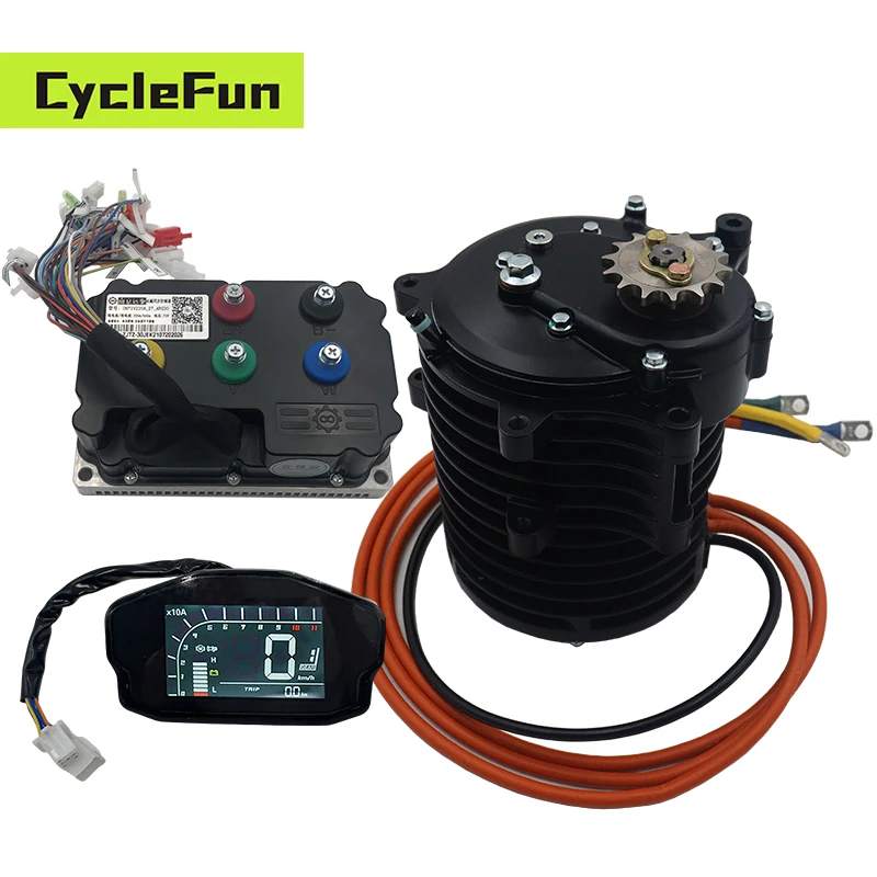 QS138 70H V3 PMSM محرك متوسط المحرك 3KW مع تروس تخفيض داخلي 1:2.35 مع وحدة تحكم FarDriver ND72530 وشاشة DKD #1