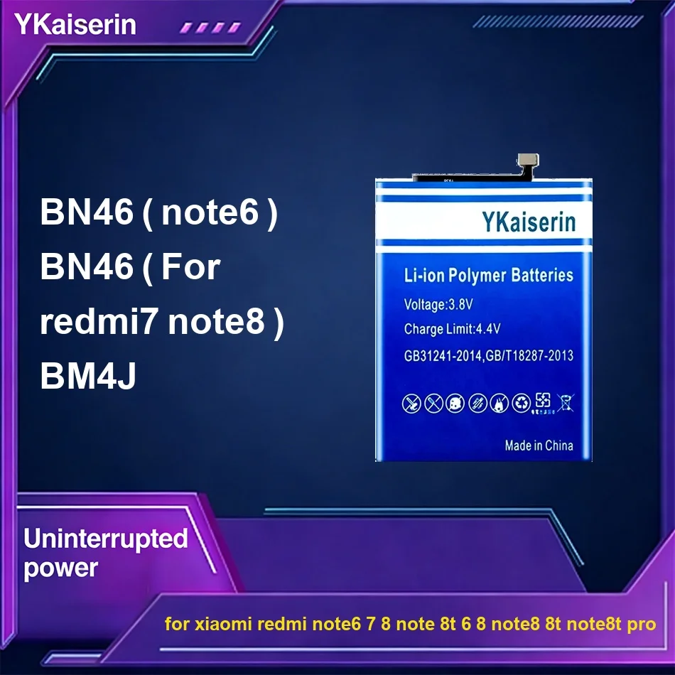

Аккумулятор для мобильного телефона с длительным сроком службы BM4J 4700-5050 мАч для Xiaomi Redmi NOTE6 7 8 Note 8T 6 8 NOTE8 8T note8t Pro