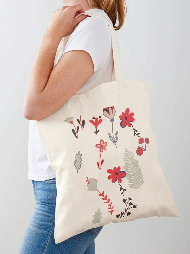 

Red Vintage Floral Pattern Tote Bag tote bag women Women's bag shopping trolley sacs de shopping