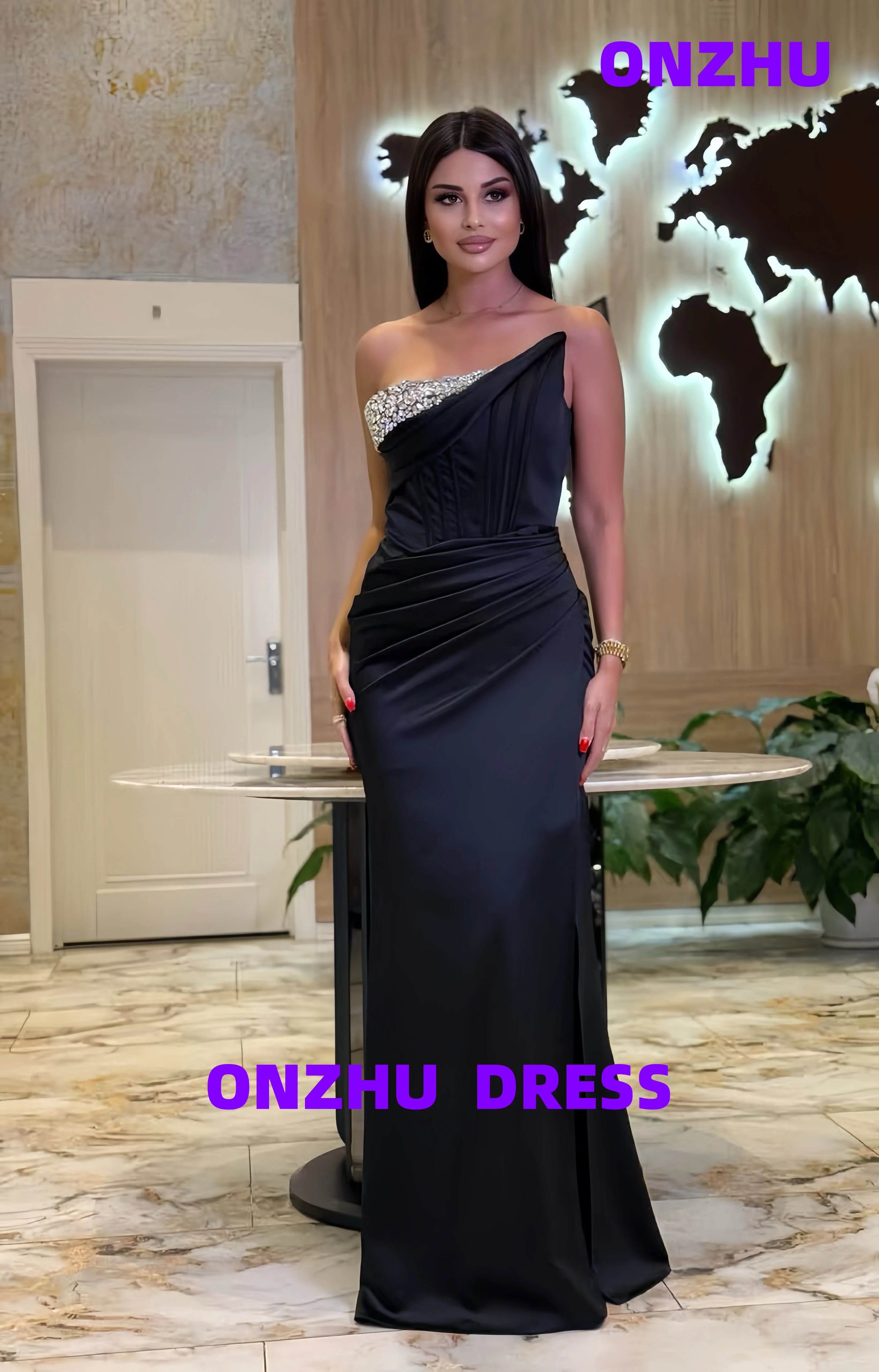 فساتين سهرة فاخرة مخصصة بدون حمالات بدون أكمام حورية البحر أناقة أماندا نوفيا فستان سهرة نسائي