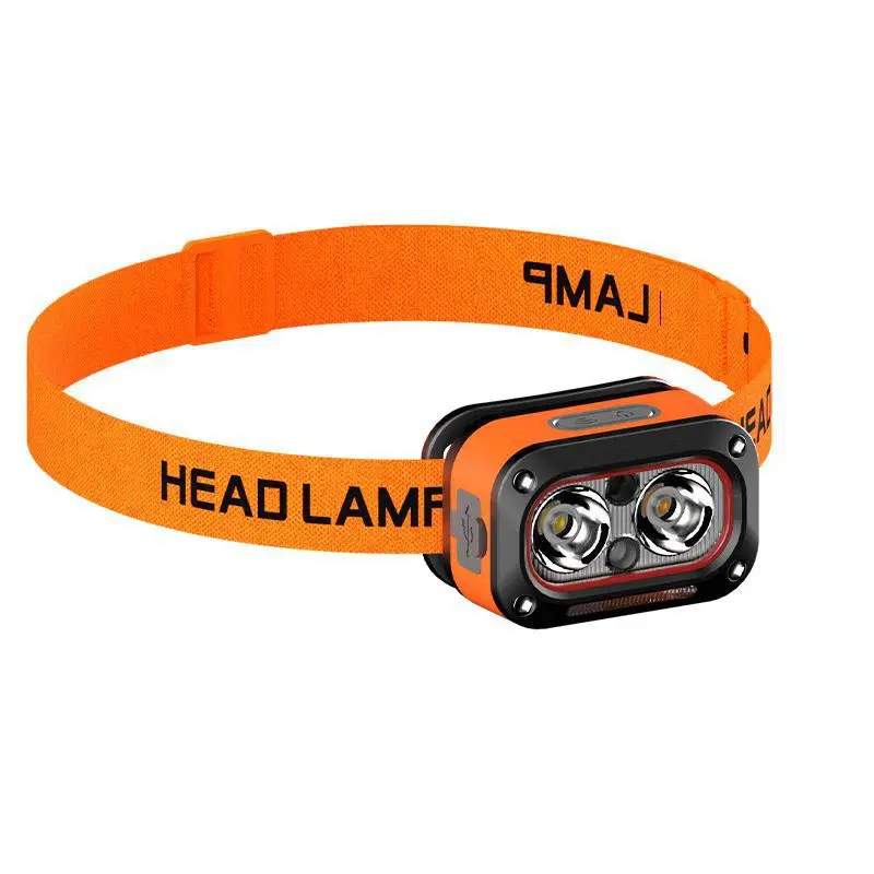 New LED Three-light Source Induction Headlamp Camping Outdoor Night Riding Fishing Multi-function Type-C Charging