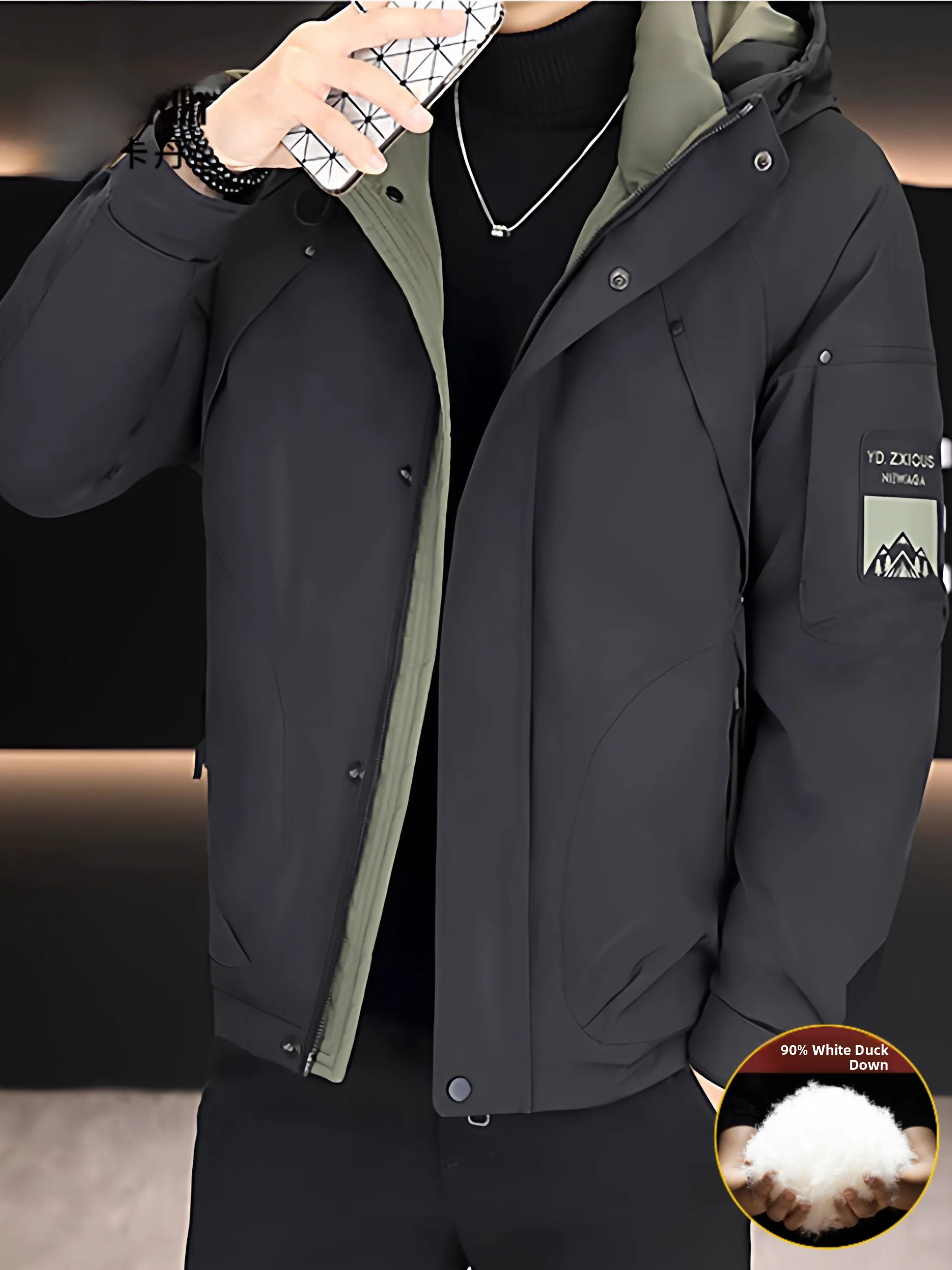 

Pierre Cardin Men's down Jaet Thiened Winter Coat Faionable Waterproof Cold Resistance Workwear Outerwear Casual Sle