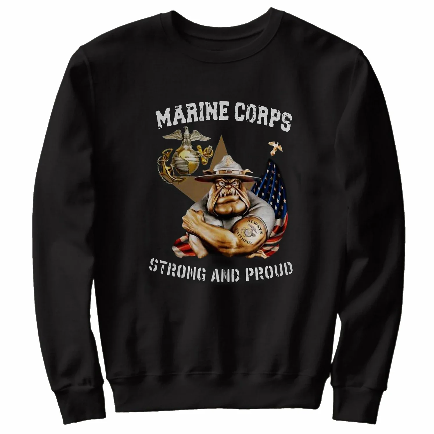 Strong and Proud Bulldog US Marine Corps Devil Dog Pullover Hoodie New 100% Cotton Comfortable Casual Mens Sweatshirt Streetwear