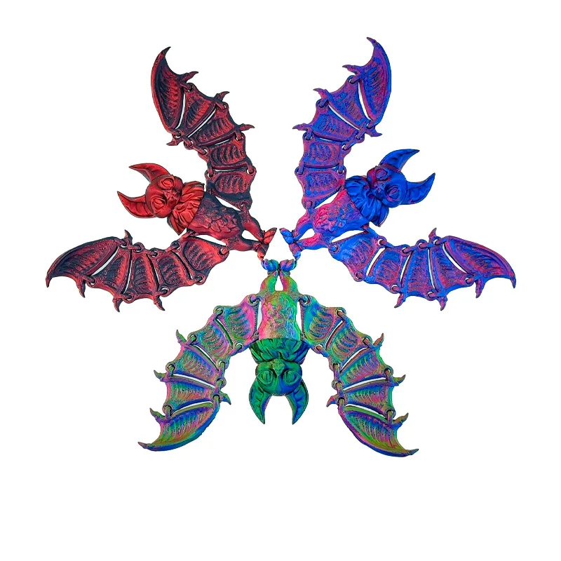 3D Printed Bats Figures Toys Multi-joint Model Ornament Realistic Animal Decorations Relieving Desktop Novelty Toy Kids Gifts