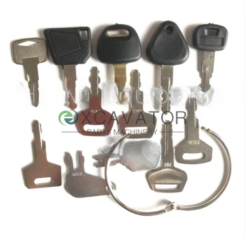 12 Pcs Heavy Equipment  Construction Ignition Key Set For Caterpillar Case JCB Hitachi Komatsu Kobelco Kubota Takeuchi