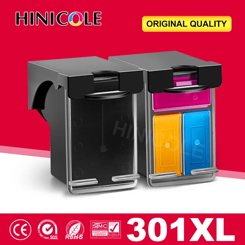 Hinicool-cartucho de tinta recargable para HP 301XL 301 XL, para HP301 Deskjet 1050, 2050, 2510, 3000, 3050, 3052, 3054, 3540, 1510, 2540