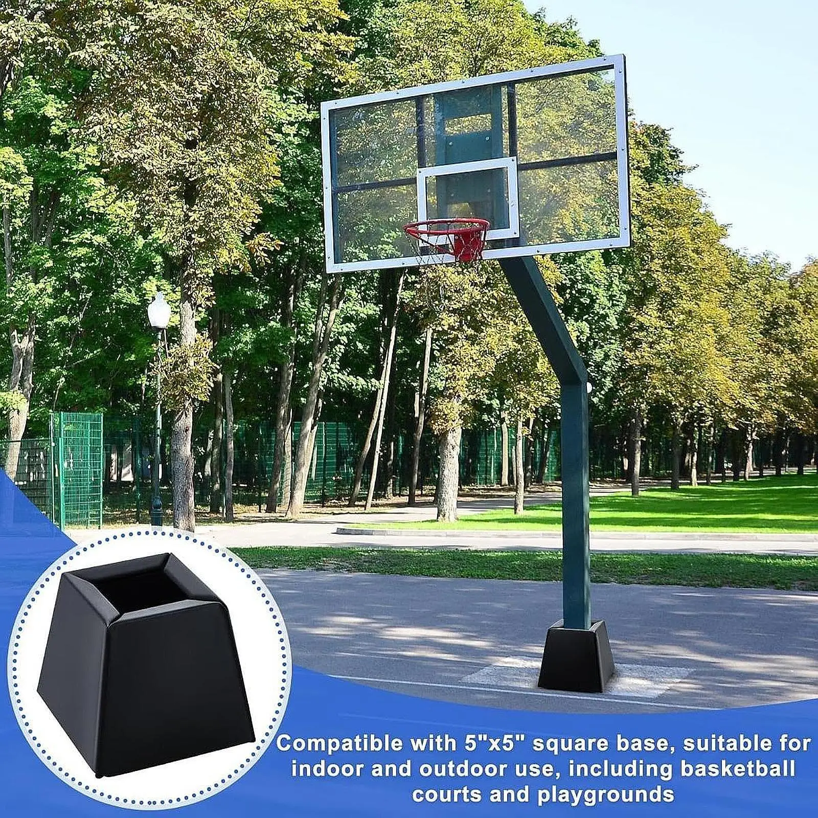 

Square Pole Pad Easy to Install Waterproof for Playground Garage Parking Lot