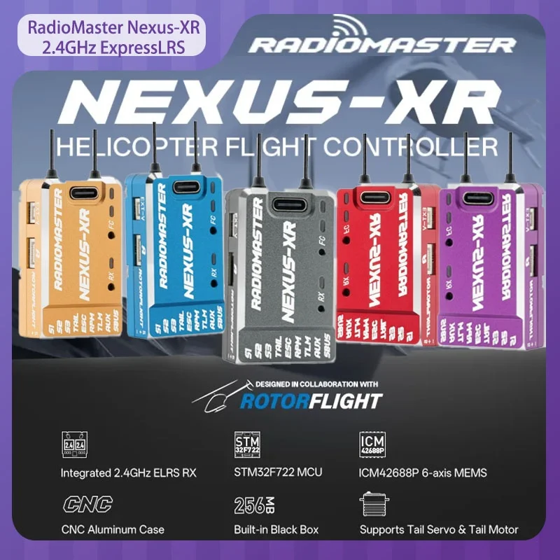 

Приемник Radiomaster Nexus XR STM32F722 MCU ICM42688P 6-осевой датчик движения Встроенный гироскоп ExpressLRS с черной коробкой 2,4 ГГц Корпус с ЧПУ