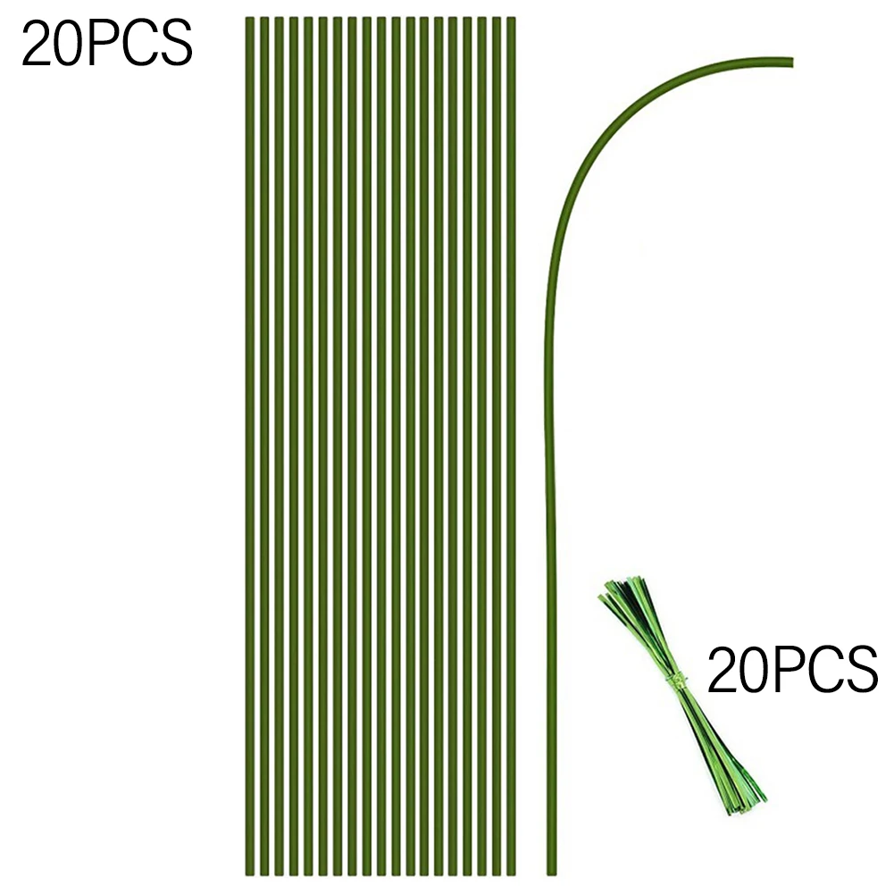 

Adjustable Plant Stakes Flexible Plant Stakes Garden Display Enhancement Green Rust Resistant Plant Rods Bendable Structure