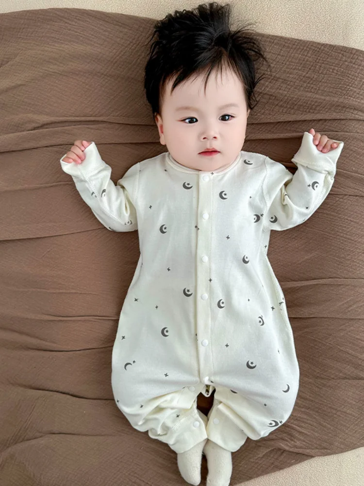 2026 New Spring Fall Baby Romper A Class Pure Cotton Seamless Long Sleeve Jumpsuit Newborn Infant Bodysuit Crawling Baby Pajamas