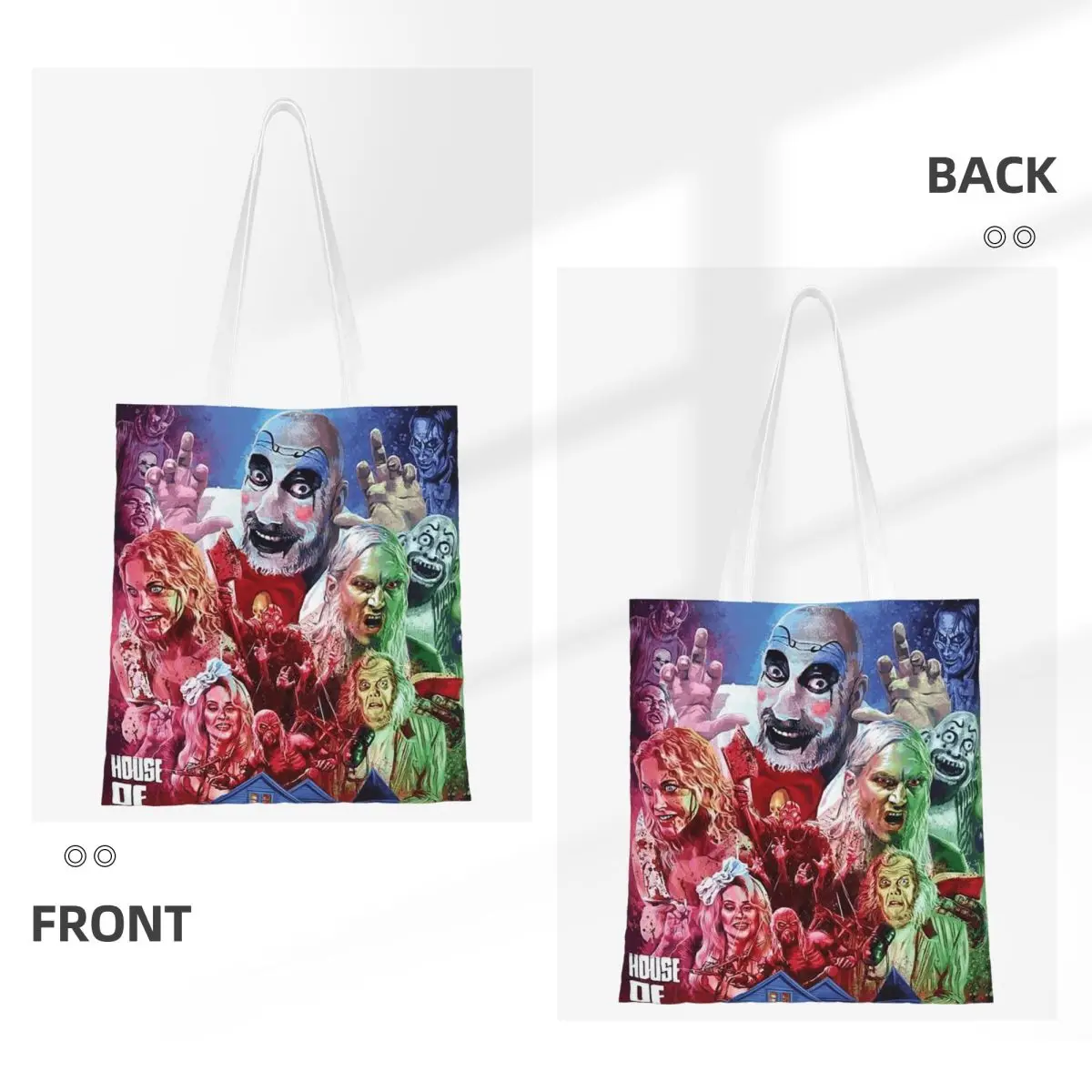 Captain Spaulding Horror Film House Of 1000 Corpses Shopping Bags Canvas The Tote Bag Reusable Women Shoulder Tote Handbag