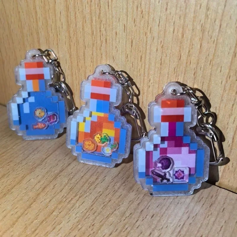 MineCraft Keychain جرعة قلادة لعبة هزاز سيارة حلقة رئيسية الديكور ظهره سحر الاطفال مضحك ألعاب إبداعية كيرينغ الهدايا