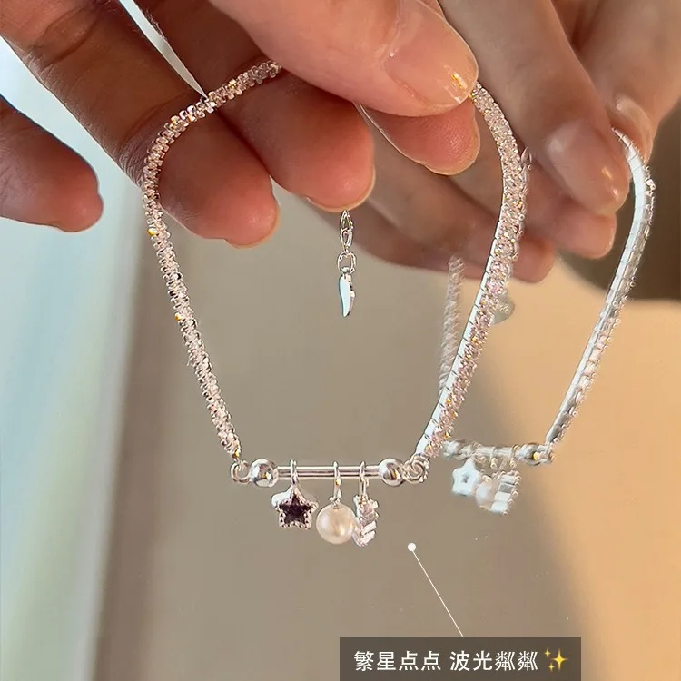 

925 Sterling Silver Charms Bracelets For Women Fashion Retro Bracelet Star Present Jewelry Trendy Beautiful