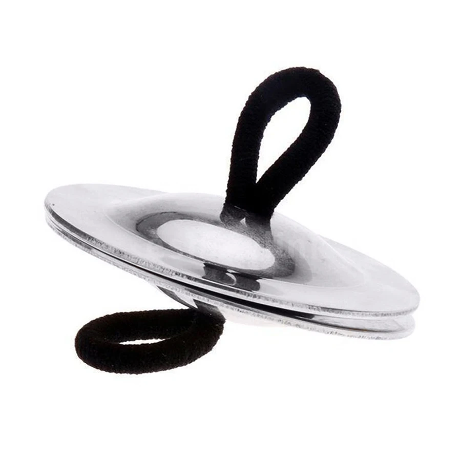 2Pairs الفضة معدن فنجر النحاس غونغ البسيطة قرع الموسيقى أداء خلفية الموسيقى أدوات أورف الكلاسيكية #5