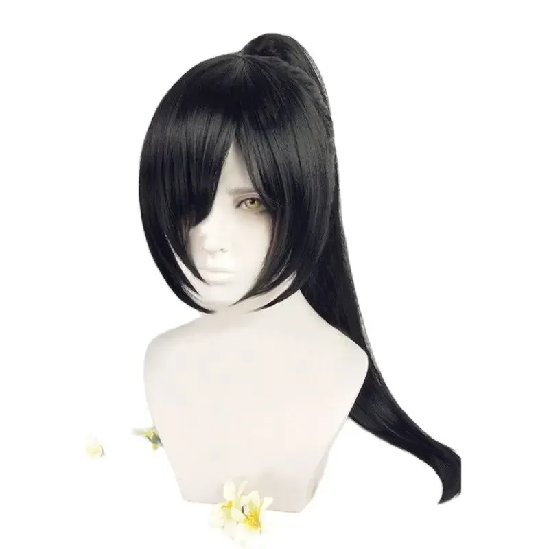 Black Synthetic Dororo Hyakkimaru Cosplay Wig Chip Removable Ponytail Osamu Tezuka Wigs Synthetic Hair Wigs Halloween Party