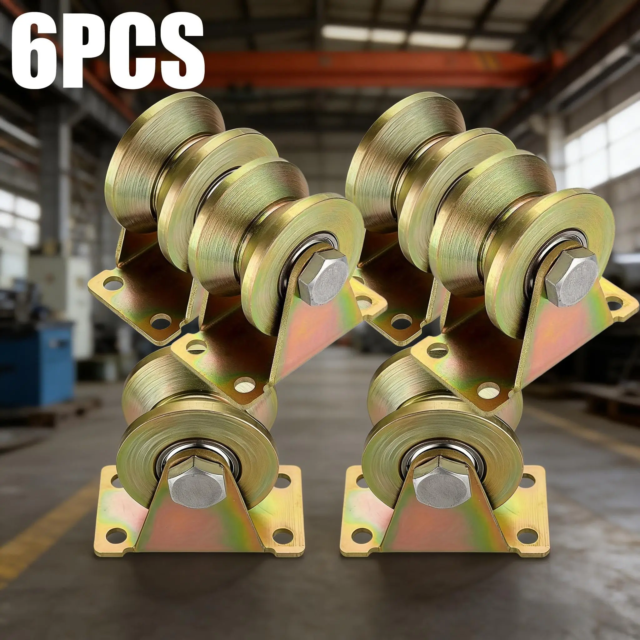 6pcs Heavy-Duty Cable Pulley And V-Groove Wheel Sliding Door Roller Kit, Suitable for Installation And Reversal Track