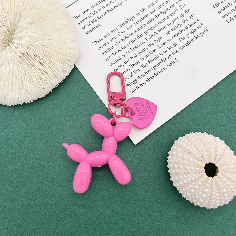 5 Colors Fashion Keychain Punk Jelly Balloon Dog Keychains for Women Bag Pendant Jewelry Trinket Girl\'s Car Key Ring Key Chain