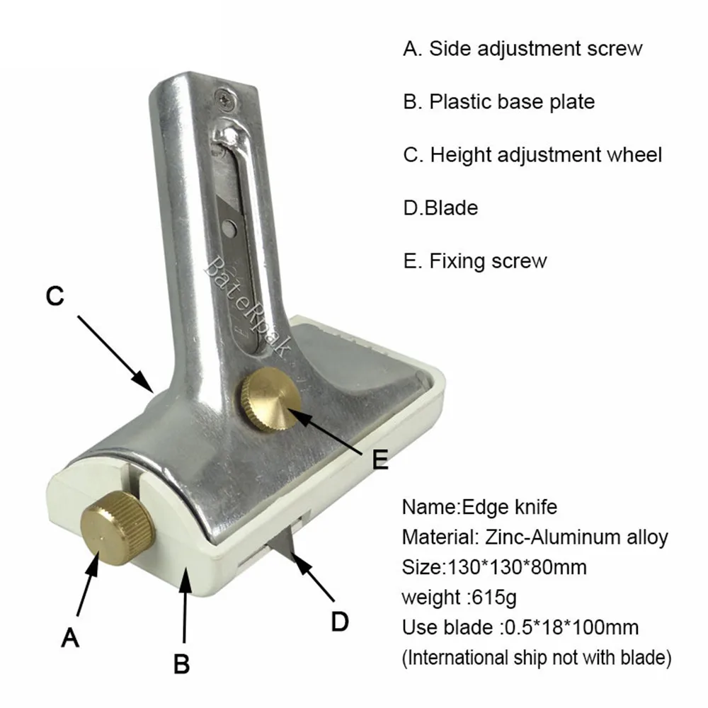 BateRpak aluminum handle sheet floor cutter,PVC floor wall edge cutter(No blade)