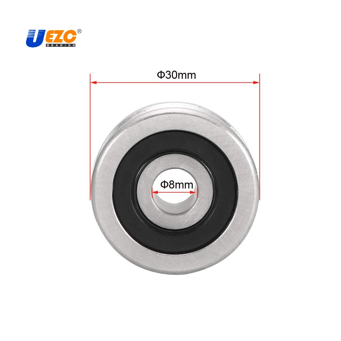 

2pcs SG25 Deep U Groove Ball Track Guide Bearing 8mmx30mmx14mm Double Sealed (GCr15) Chrome Steel Bearing