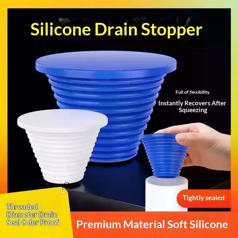 1 Pc Silicone Sewer Pipe Sealing Ring Water Plug Floor Drain Anti Odor Seal Stopper Shower Drainer Bathroom Kitchen Tool