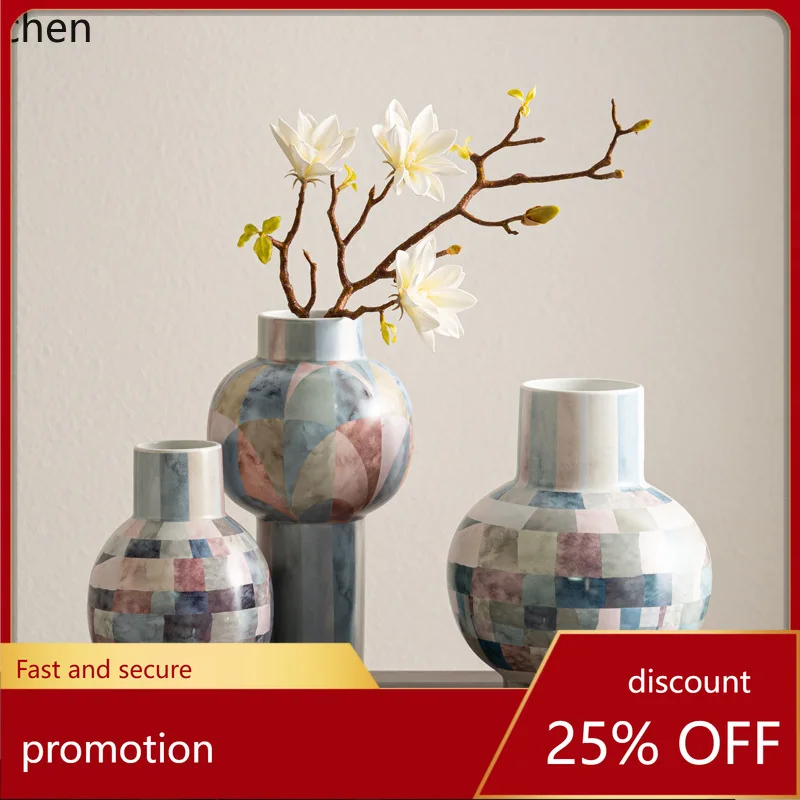 

YFY High-End Vase Fashionable Home Living Room Entrance Niche Art Hand-Painted Soft Decoration
