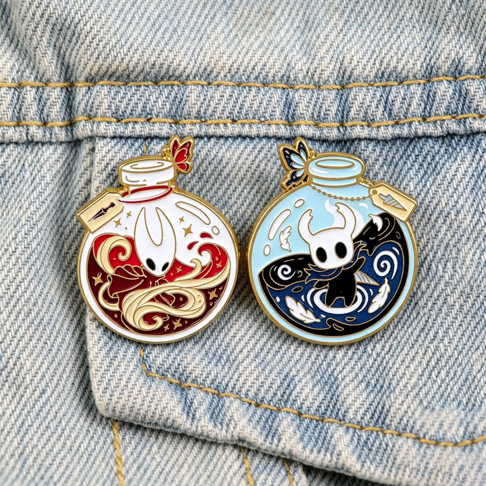 Cute Enamel Pins Game Bottle Brooches Lapel Badges for Backpack Jewelry Fans Gift Clothing Decoration