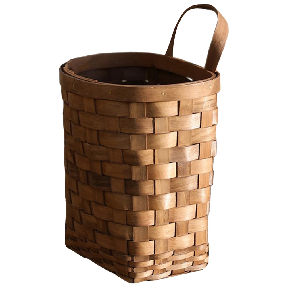 

Large Wall Basket Retro Carbonized Wood Vegetable Kitchen Decorative Hanging Wall Basket Woven Fruit Snack Baskets