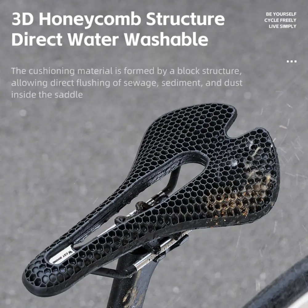 

3D сотовое велосипедное седло, амортизирующее полое дышащее эргономичное велосипедное седло, ультра легкая карбоновая подушка для велосипедного сиденья MTB