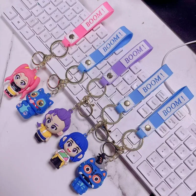 

KPop Demon Hunters Girls Boys Keychain New Fashion Harajuku Schoolbag Pendant Rumi Mira Zoey Cute Anime Decoration Children Gift