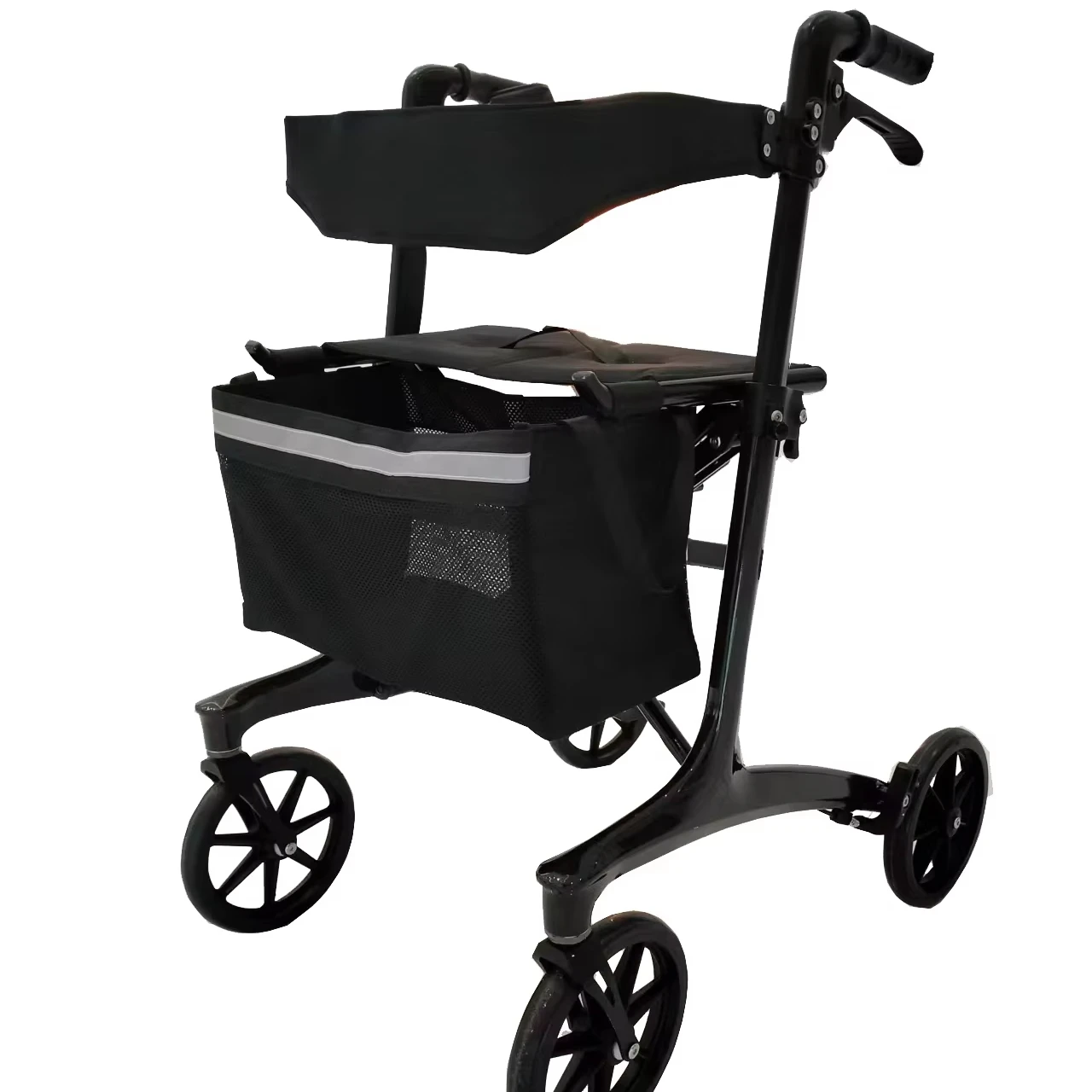 

High-end Carbon Fiber Rollator Ultra Light Weight Height Adjustable Walking Aids Elderly Disabled Walking Tool