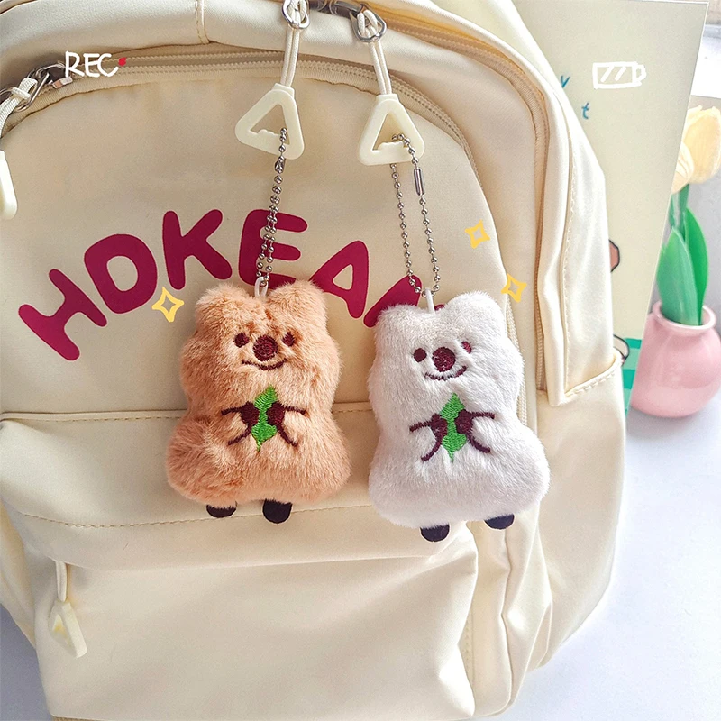 Cartoon Cute Persimmon Leaf Bear Plush Doll Toy Pendant Backpack Hangings Ornament Gifts