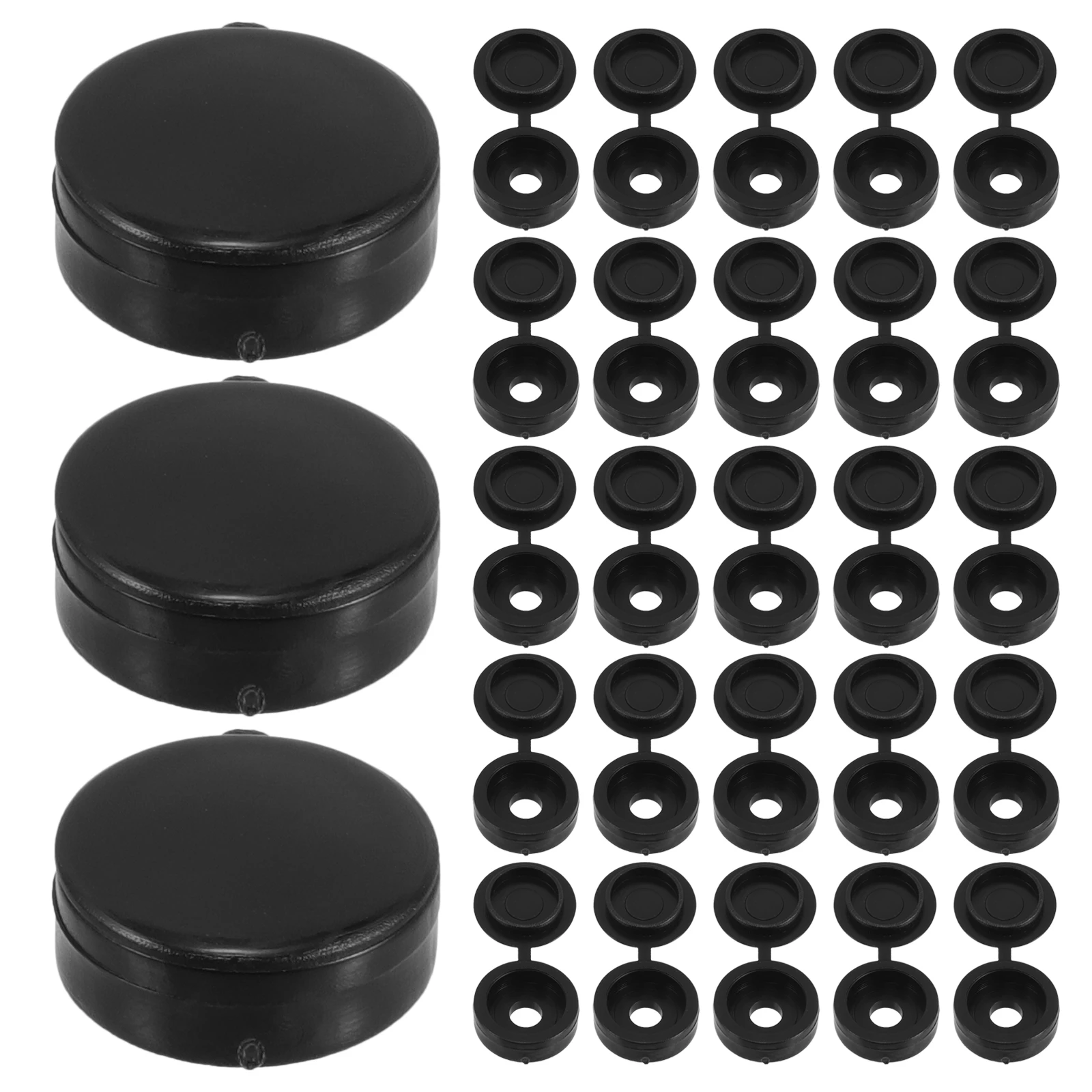 

100Pcs Plastic Screw Head Covers Hinged Folding Screw Cap Covers Decorative Flip Top Snap Washer Protection Snap Washer Caps