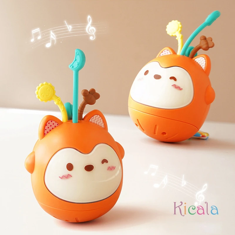 Tirare la corda Giocattolo in silicone illuminato con musica 5 in 1 Giocattoli Montessori per neonati Gioco sensoriale Giocattoli per la dentizione con corda in silicone