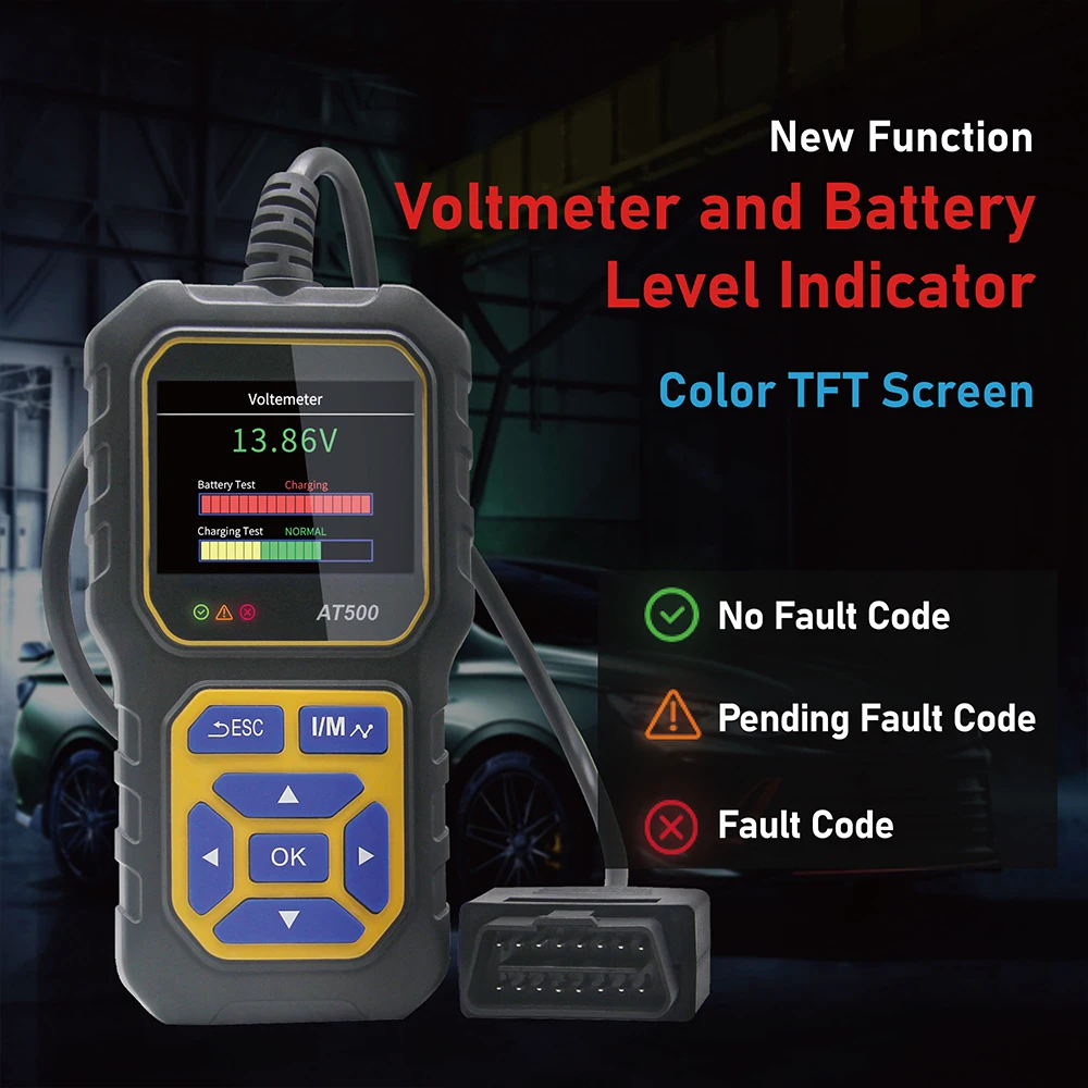 New AT500 Professional OBD2 Scanner Auto Code Reader Diagnostic Tool Check Engine Light Scan Supplies for OBD II Cars Since 1996