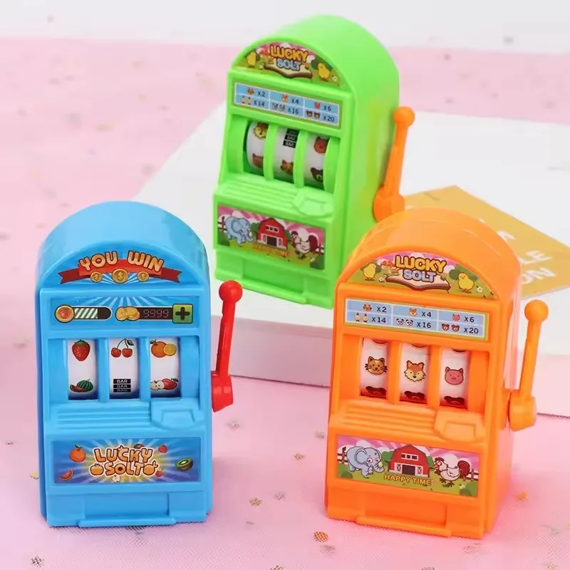 Mini Fun Manual Lottery Machine Creative Arcade Pocket Fruit Lucky Jackpot Gadget Antistress Funny Desktop Game
