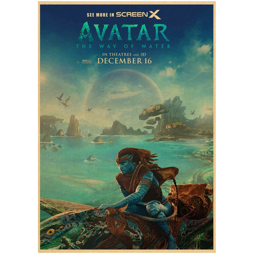 AVATAR 2 The Way of Water Printed Wall  Posters Vintage Kraft Paper  Living Room Home Wall  Art Painting