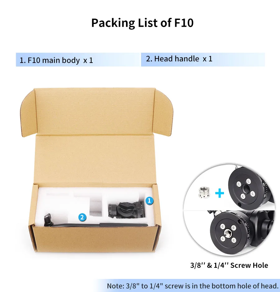 INNOREL F10/F20 Mini Stativ Flüssigkeit Kopf Neigung Kopf, Metall Kamera Video Stativ Kopf mit Arca Swiss Q.R.Platten für Video DSLR Kamera – Detail 9