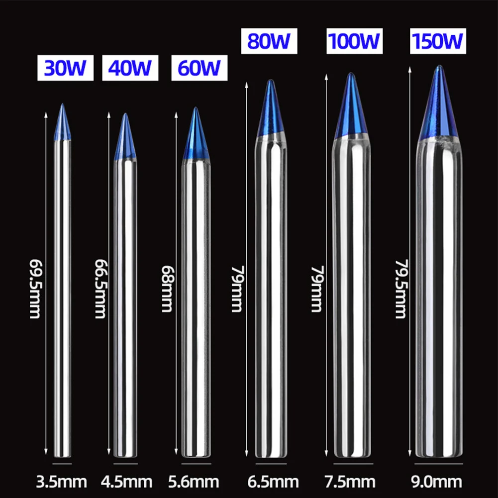 30-150W Blue Pointed Welding Tips External Heat Soldering Iron Lead-Free Station Solder Soldering Iron Tip Soldering Accessories